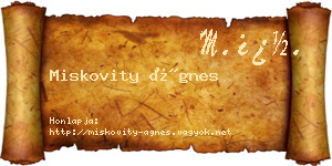 Miskovity Ágnes névjegykártya